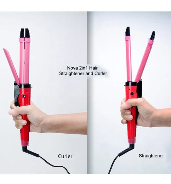 Nova 2-in-1 Hair Straightener & Curler– Model Nh-2009