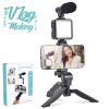 Ay-49 Vlogger Video Making Kit-Microphone Led Fill Light Mini Tripod Mobile Holder