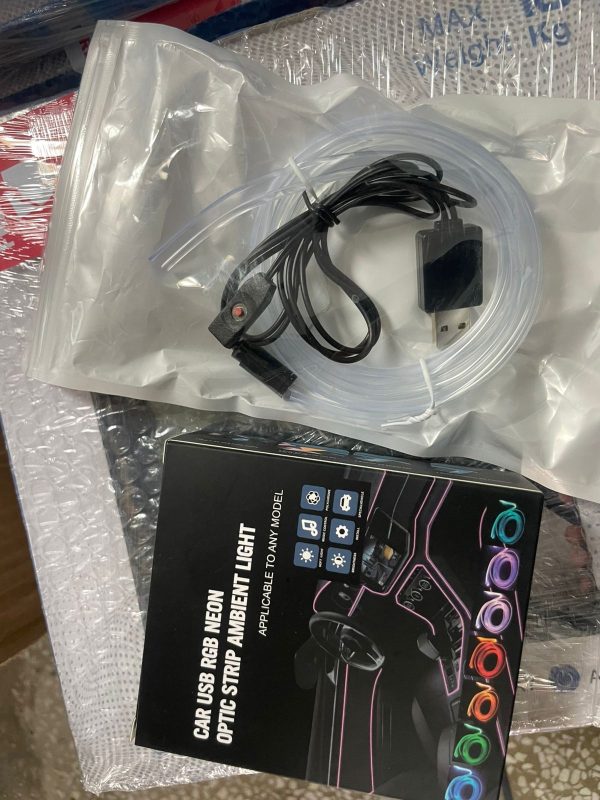 Car Usb Rgb Neon Optic Strip Ambient Light |
