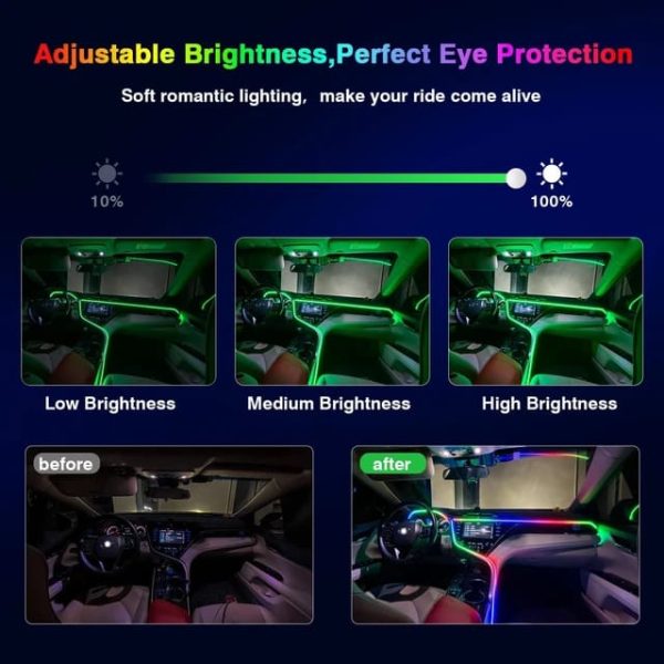 Car Usb Rgb Neon Optic Strip Ambient Light |