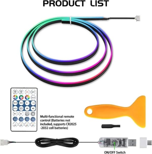 Car Usb Rgb Neon Optic Strip Ambient Light |