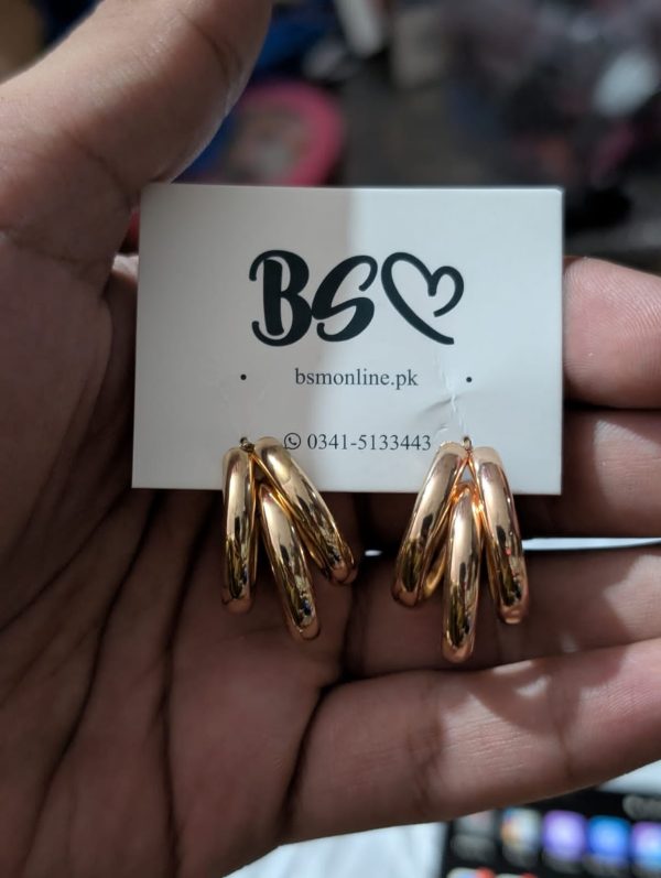 Punk Oval Hoop Earrings Metallic Geometric Piercing