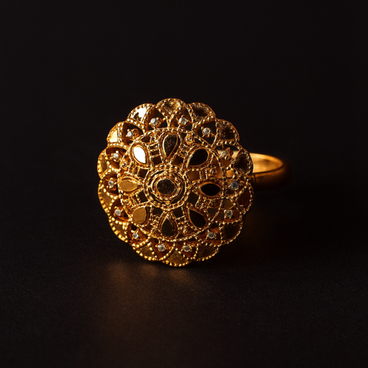 01 Pcs Gold Plated Ring For Ladies | Girls – Fancy
