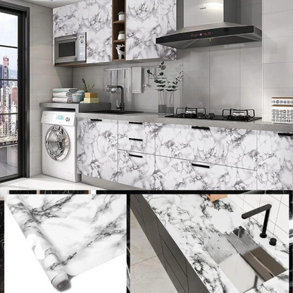 Self Adhesive Black Marble Sheet For Kitchen,(60×200)