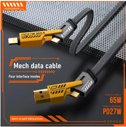 4 In 1 Data Cable Pack Of 2 – Usb-c & Fast Charging & Data Transfer