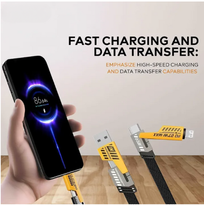 4 In 1 Data Cable Pack Of 2 – Usb-c & Fast Charging & Data Transfer