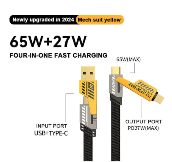 4 In 1 Data Cable Pack Of 2 – Usb-c & Fast Charging & Data Transfer