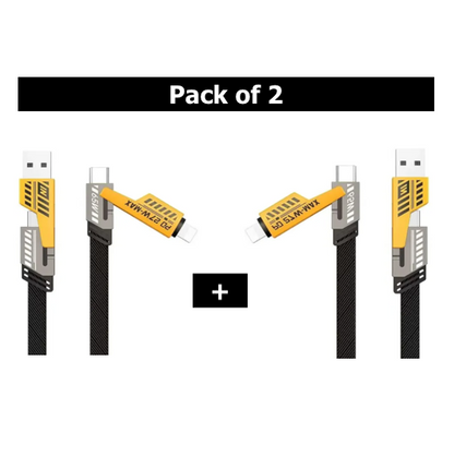 4 In 1 Data Cable Pack Of 2 – Usb-c & Fast Charging & Data Transfer