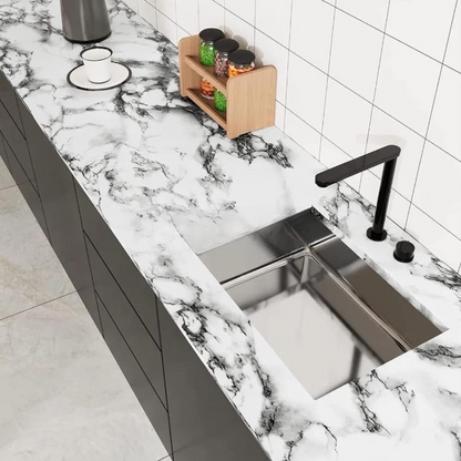 Self Adhesive Black Marble Sheet For Kitchen,(60×200)