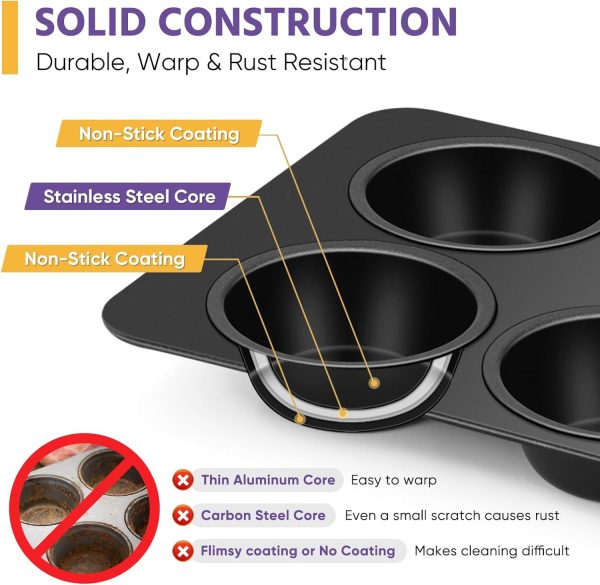 6-cup Muffin Pan – Non-stick Carbon Steel