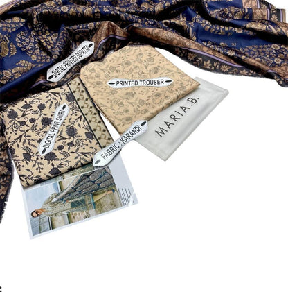 3 Pcs Women's Unstitched Dhanak Printed Suit
