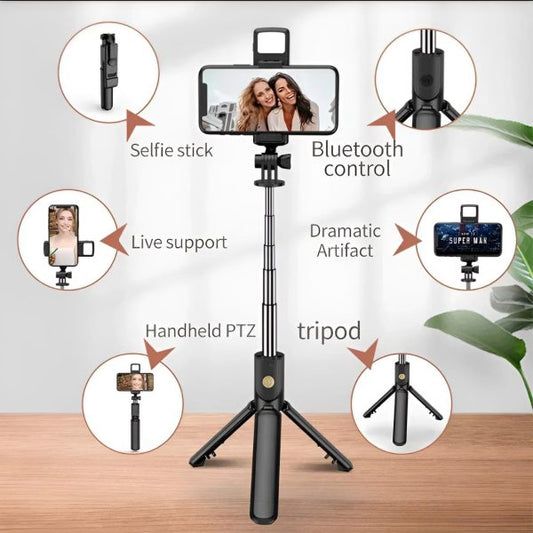 R1s Selfie Stick With Tripod |Foldable Selfie Rod For Phone