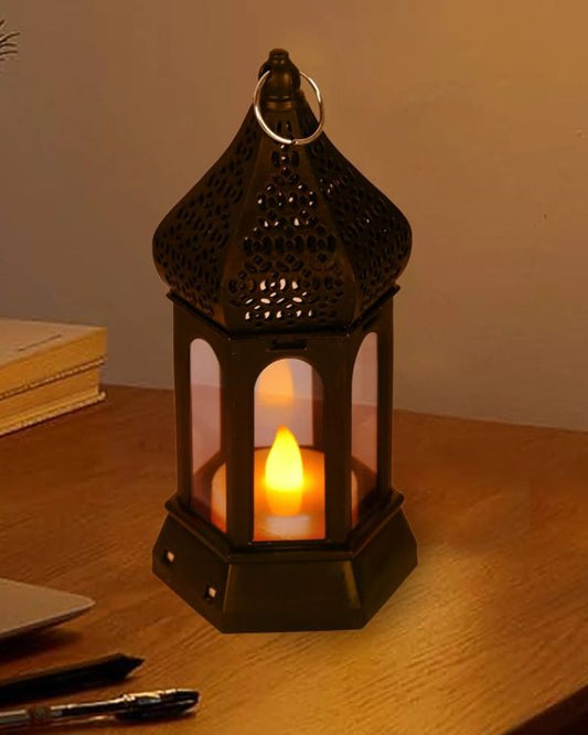 Antique Black Candle Lamp| Portable Small Lamp