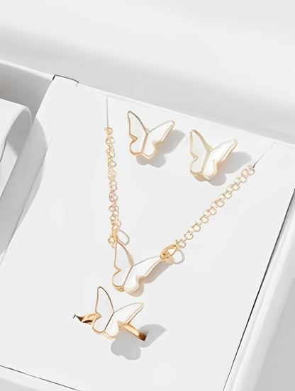 Butterfly Set, Pack Of 4 / Pendants, Necklace ,Earrings, Ring