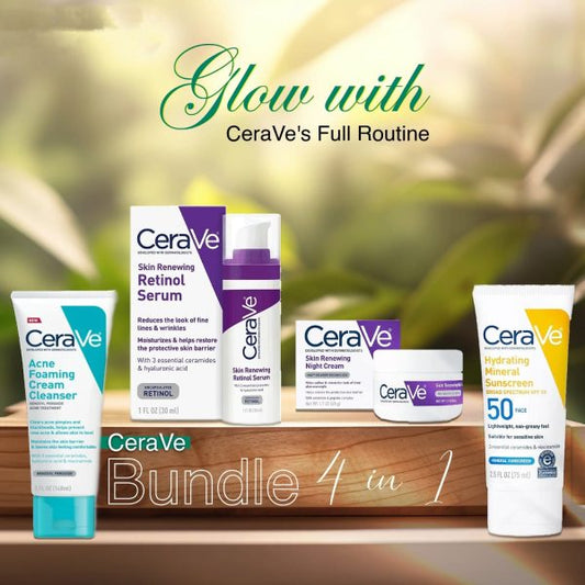 cerave-4-in-1-skincare bundle-night-cream-sunblock-cleanser-serum