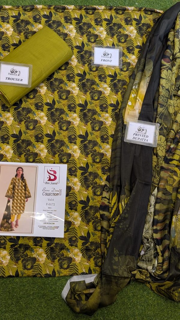 ✨ Binsaeed❤️ Bana Dora 3piece Unstitched Suit Summaer Lawn Collection