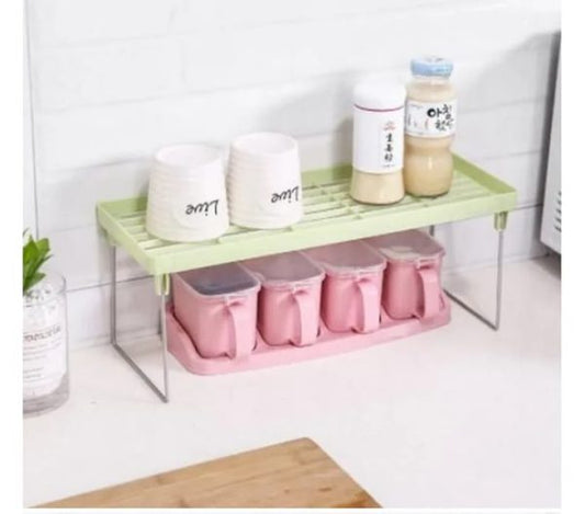 Folding Stack Up Shelf Pantry Organizer