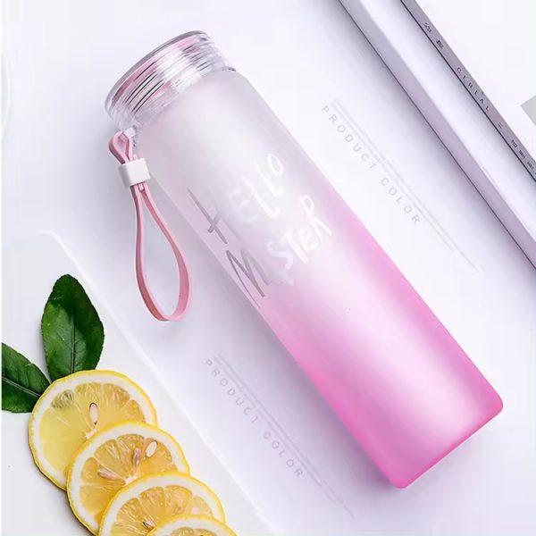 Frosted Glass Water Bottle – 400ml (random Color)