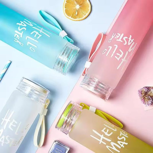 Frosted Glass Water Bottle – 400ml (random Color)