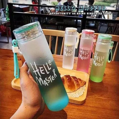 Frosted Glass Water Bottle – 400ml (random Color)
