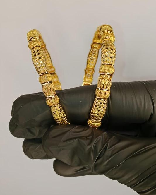 Gold Plated Bangle Set-2.5inch Without Box