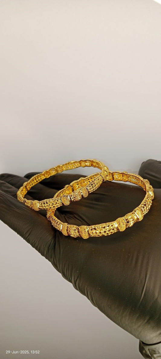 Gold Plated Bangle Set-2.5inch Without Box