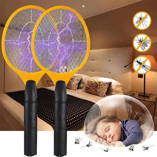 Electric Mosquito Killer Racket 2 In 1 Led Flash Light (battery Operated)