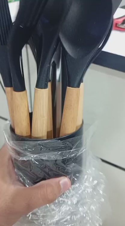 12 Pcs Silicone Cooking Utensils Kitchen Utensil Set