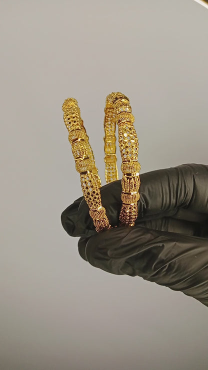Gold Plated Bangle Set-2.5inch Without Box