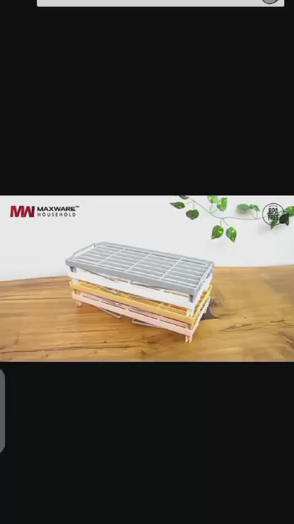 Folding Stack Up Shelf Pantry Organizer
